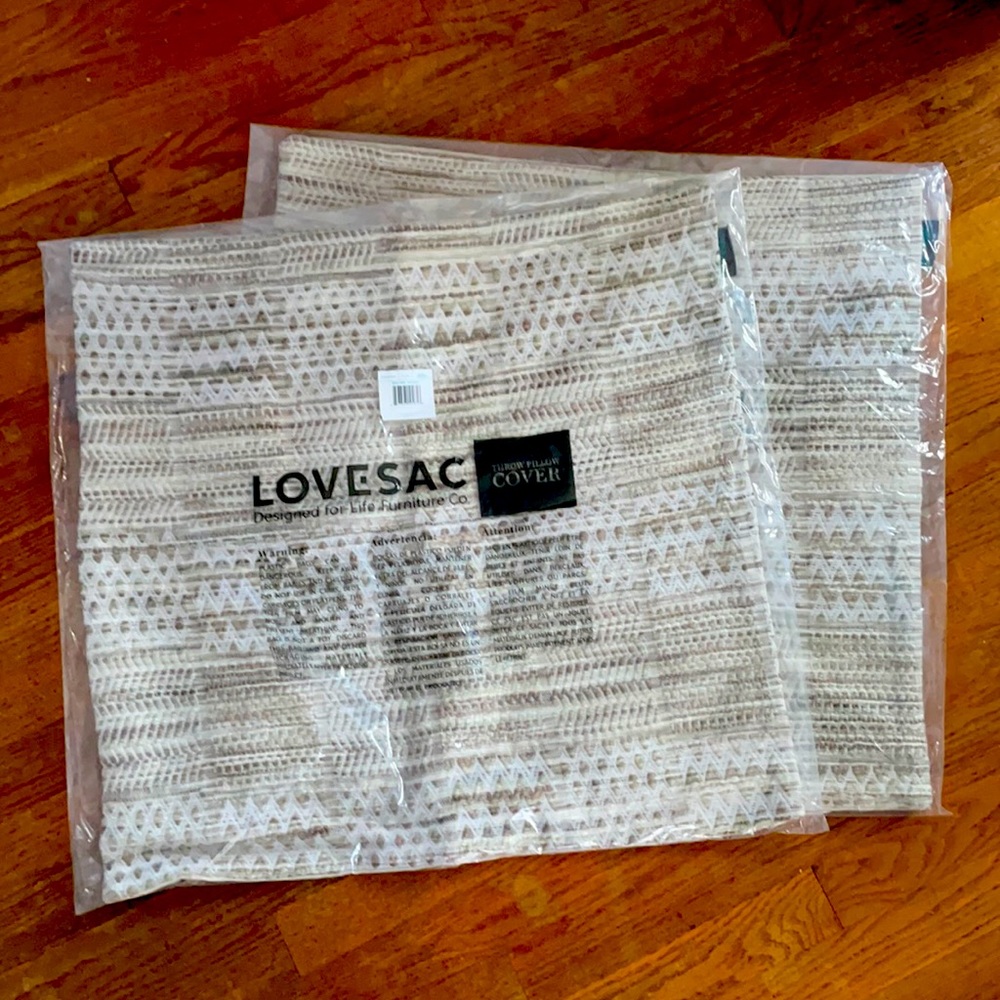 2 NIB 24”  Lovesac Throw Pillow covers